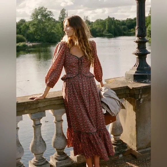 Christy Dawn Narcissa Dress in Evergreen Apple Harvest - Picture 1 of 6